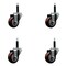 Service Caster 3'' Maroon Poly Wheel Swivel 3/4'' Expanding Stem Caster Set, 4PK SCC-EX20S314-PPUB-MRN-34-4 - alternate 1
